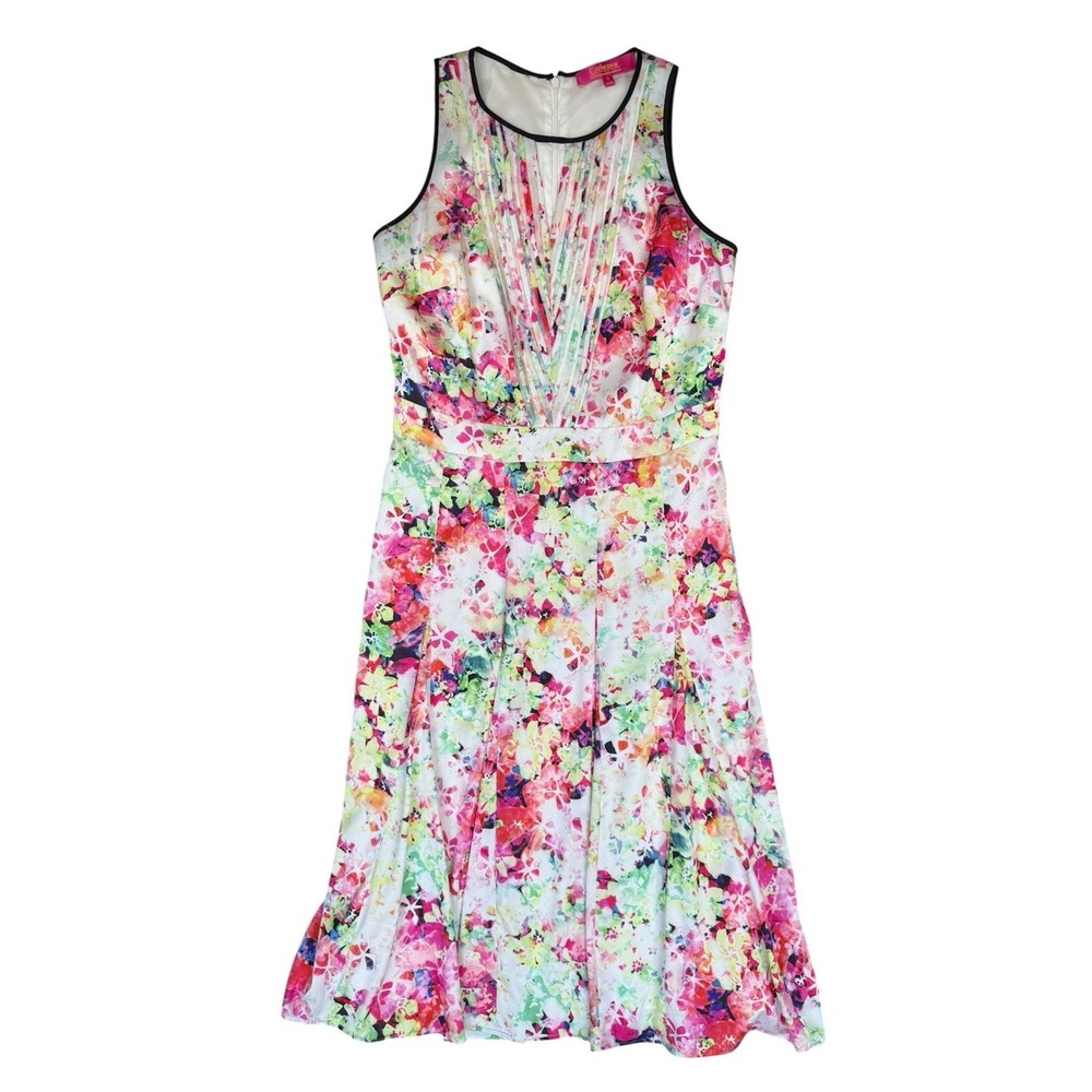 Catherine Malandrino‎ Dress Womens Size 2 Floral Colorful Art Deco Watercolor